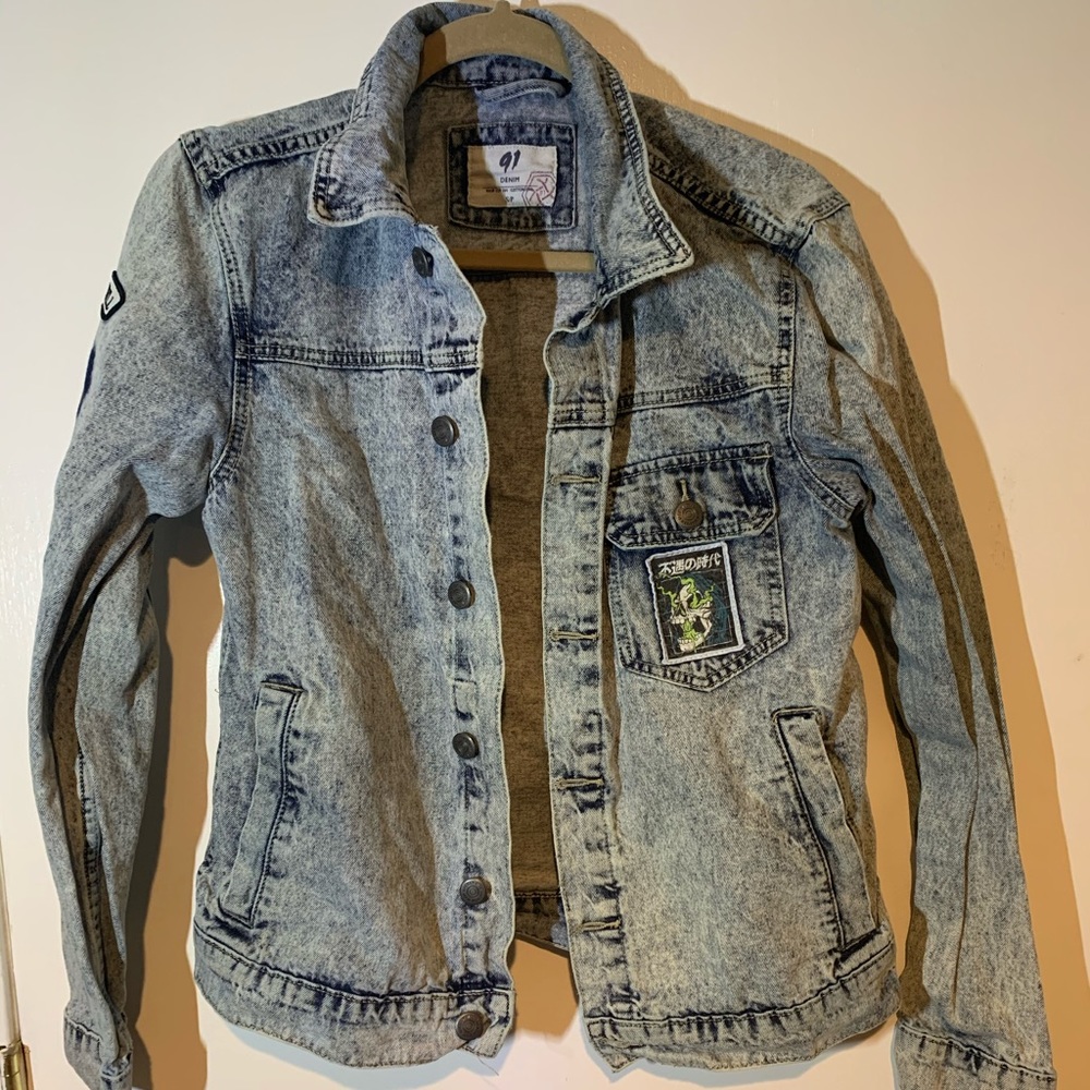 Acid wash jean jacket
